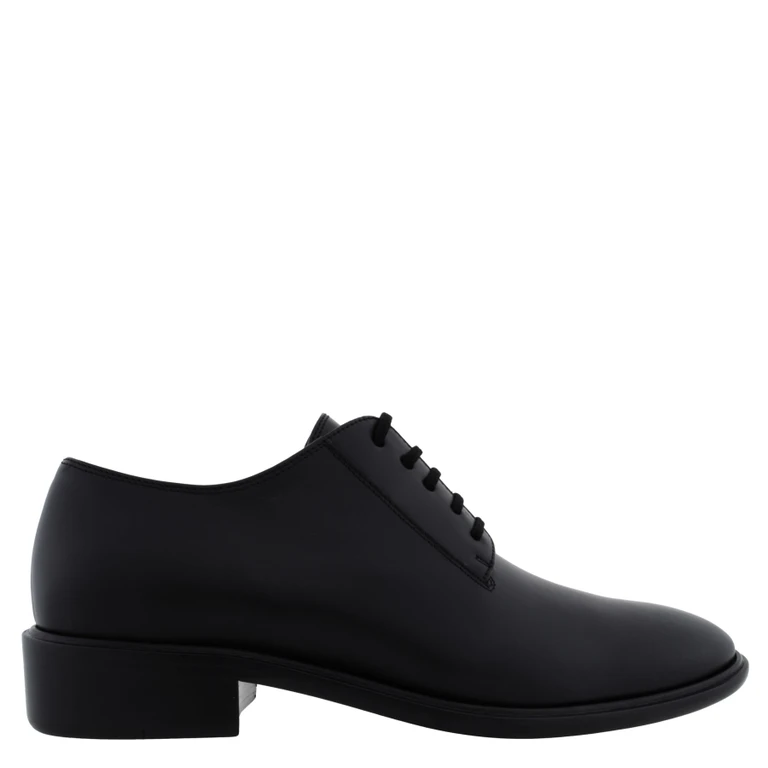 Black Leather Derby Shoes