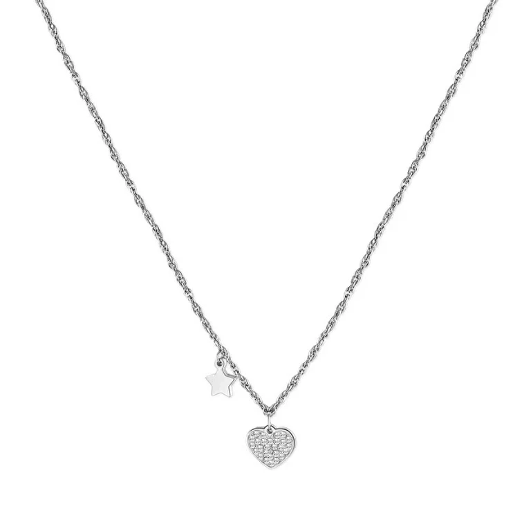 Coordinated Steel Necklace With Heart Aurora Sar21