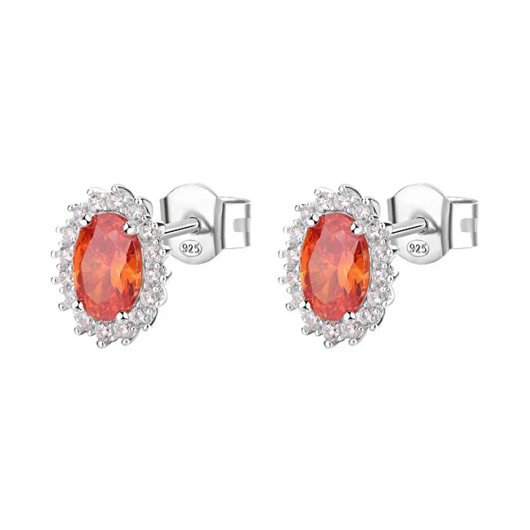 Elegant Silver Earrings Fancy Vitamin Orange FVO11