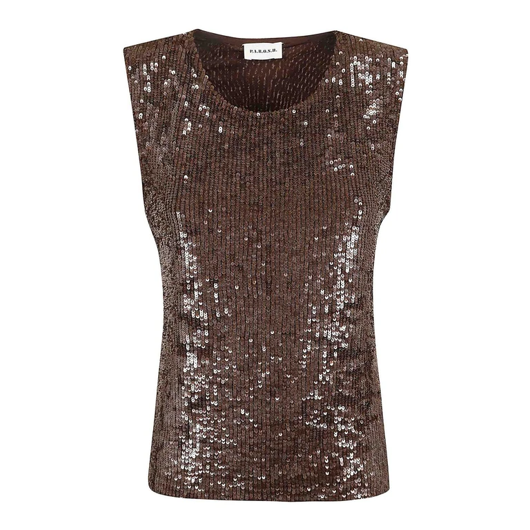 Haut à paillettes - Marron