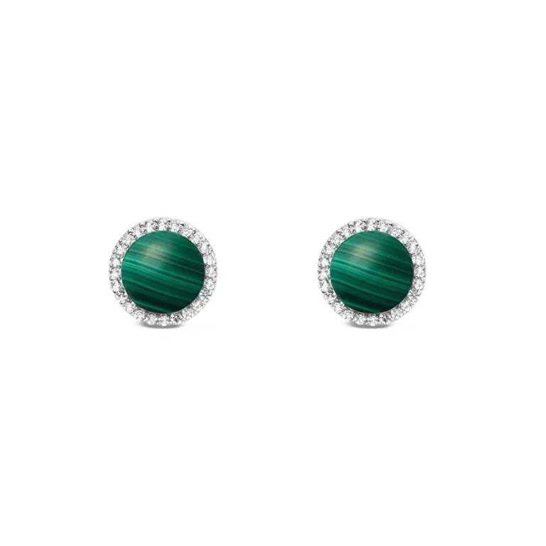Elegant Malachite and Crystal Stud Earrings Audrey DW00401419