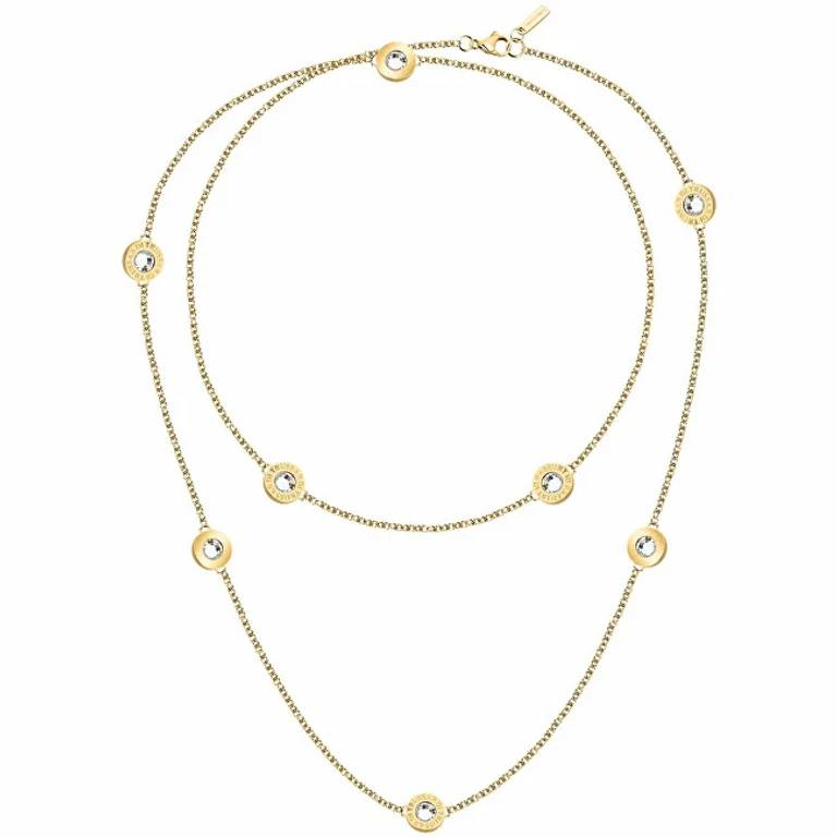 Long Gold-Plated Necklace With T Tjaxc106 Logo