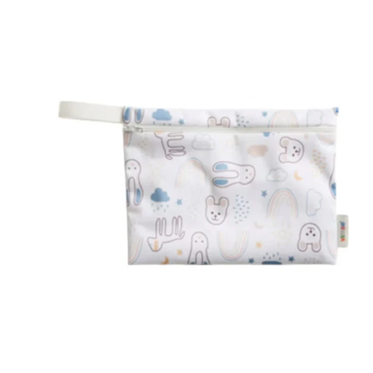 Wet Bag, Small, White Teddy Bear