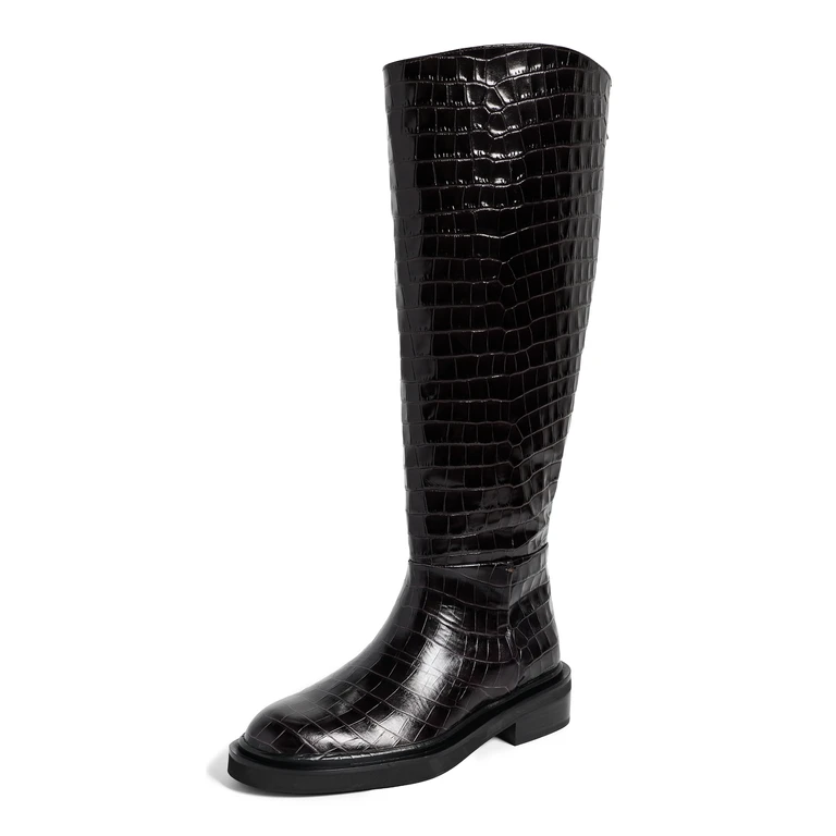 A. EMERY Jude Knee High Boots Bistre Croc 41