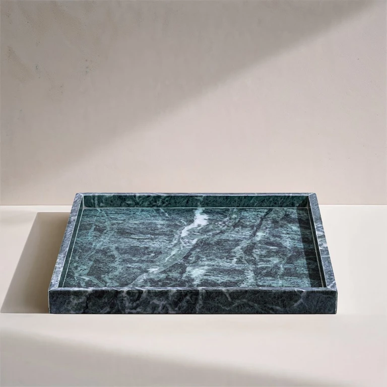 Barletta Green Square Marble Tray