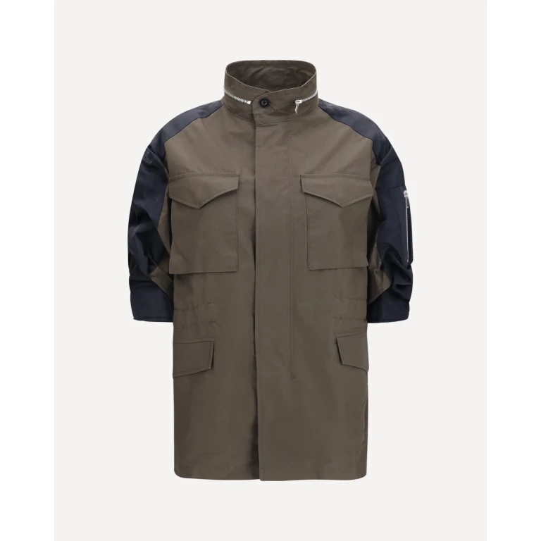 Nylon and cotton Jacket with three-quarter sleeves Female 3