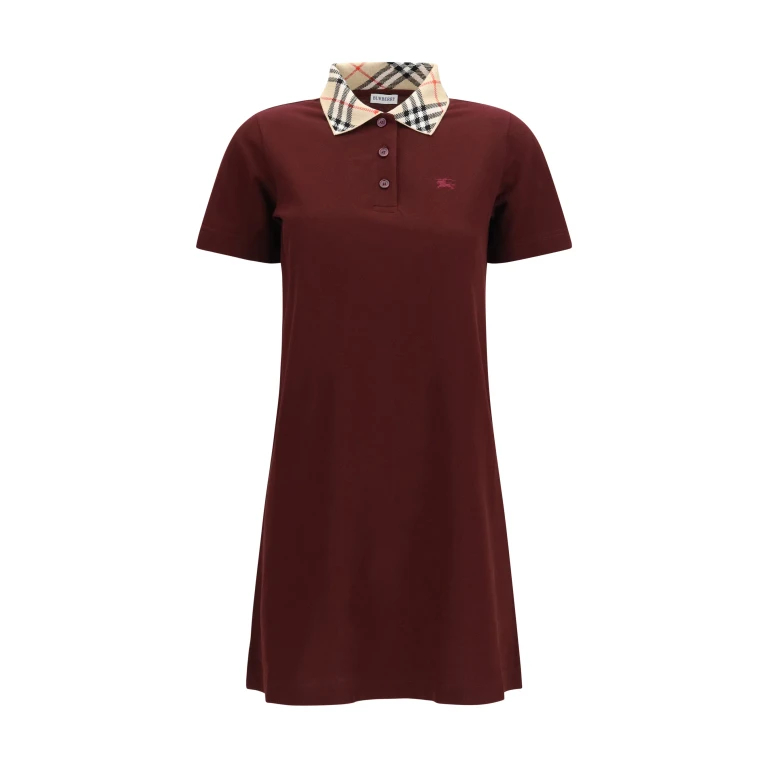 Polo-Style Cotton Dress Vineyard Red