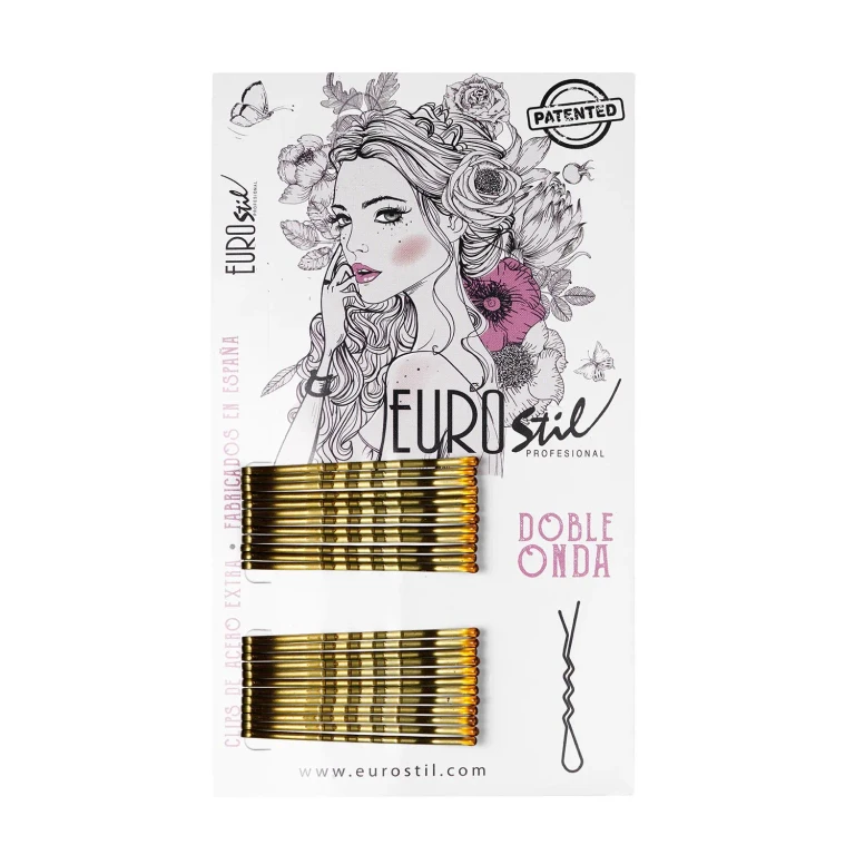Double Wave Hair Clips Bronze 24 pieces