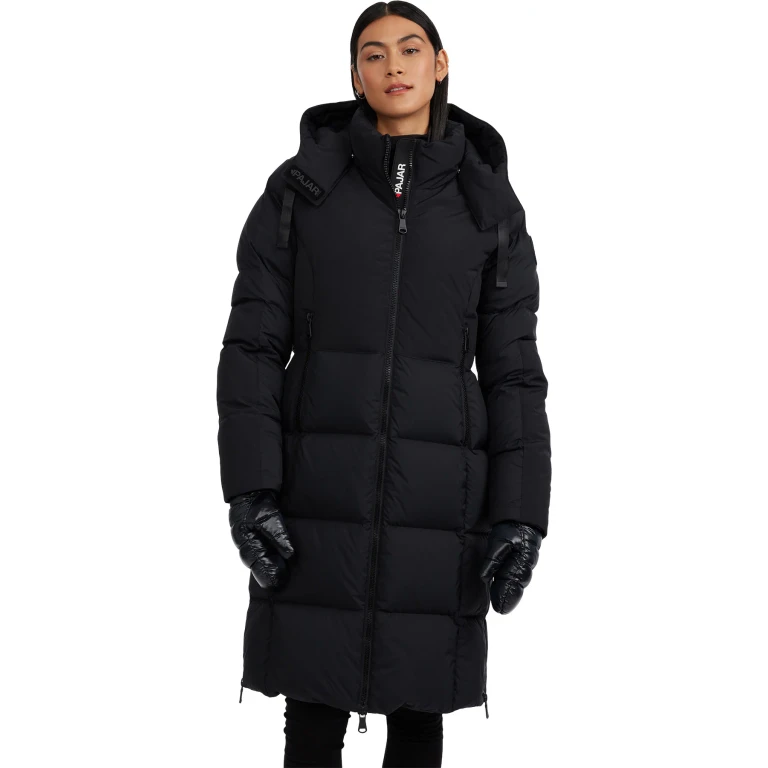 Zaniah Long Channel Quilted Puffer Jacket with Removable Hood - Women's