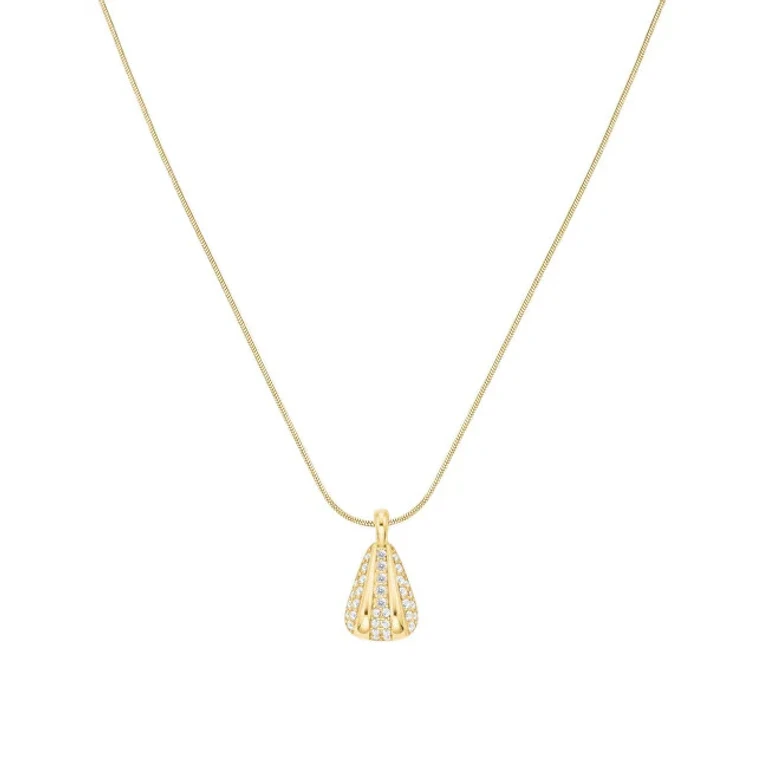 Elegante Gold Plated Necklace with Pavé Crystals Jnpsg-J1231