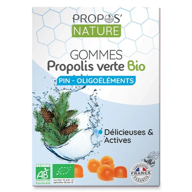 Propos'Nature Green Propolis Gum Trace Elements And Pine Sugar Free 45g
