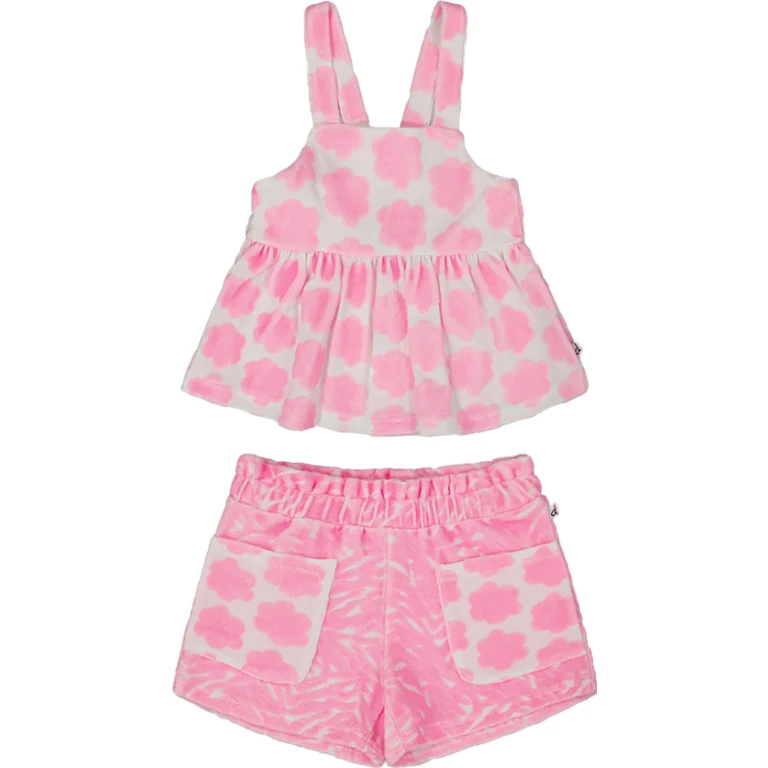 Printed Terry Tank Top and Shorts Set - Little Girl