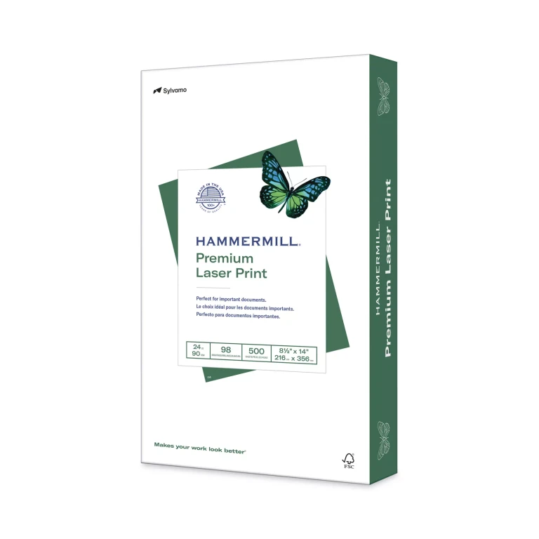 Hammermill - Laser Print Paper, 24lb, 98 Bright, 8-1/2 x 14' - 1 Ream