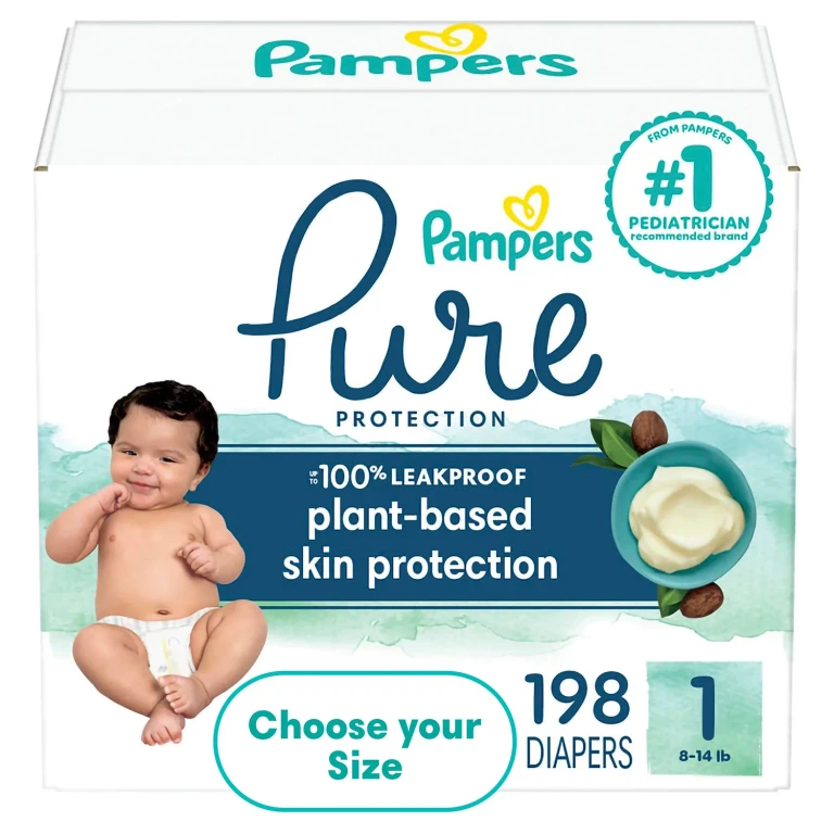 Pure Protection One-Month Supply Diapers Size 1 - 198 ct. (8 - 14 lb.):- 1 - 198 ct. (8 - 14 lb.)