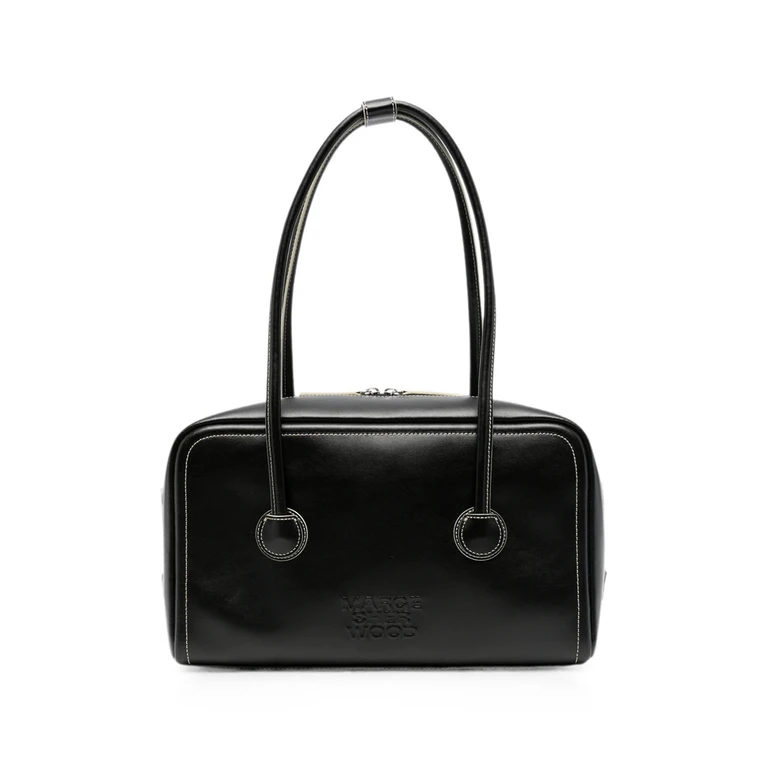 Embossed-logo Contrast-stitch Tote Bag