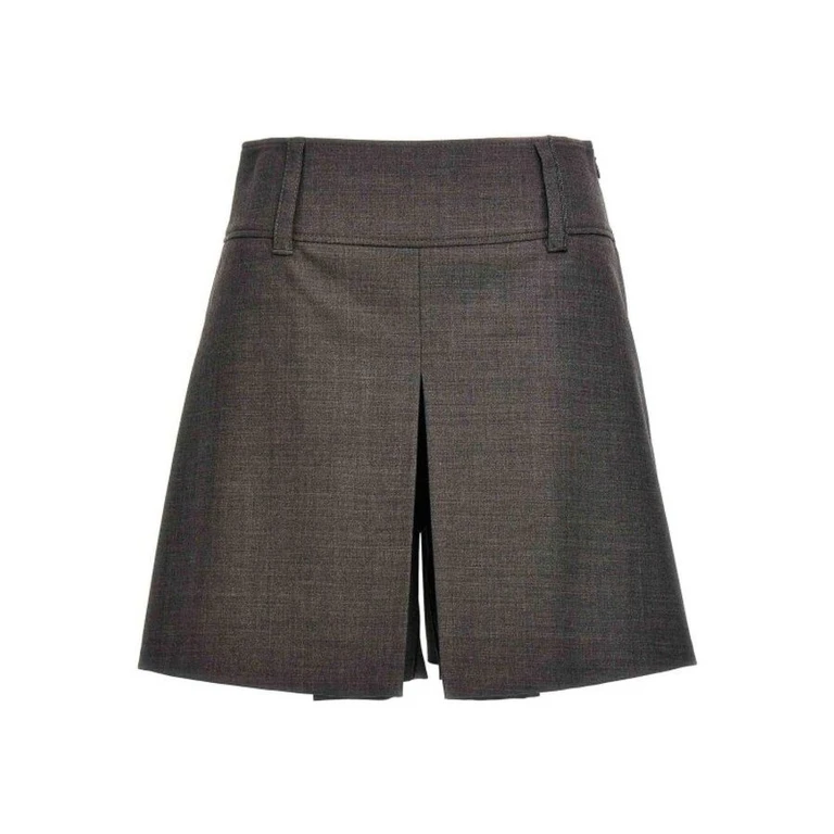 Wodark Grey Wool Blend Shorts