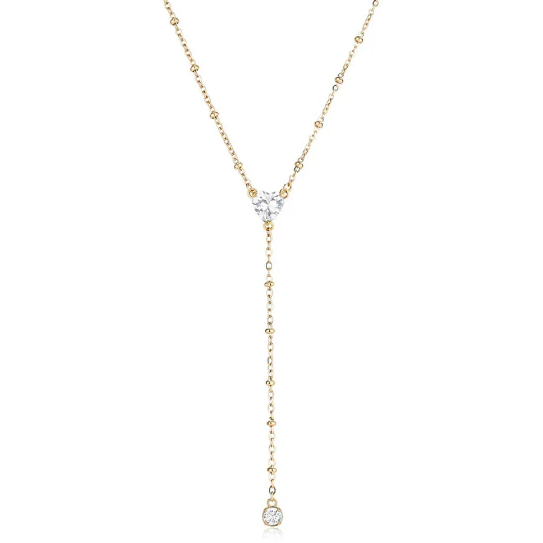 Romantic Necklace Gold Plated With Dazzling Cubic Zirconia Sdz134