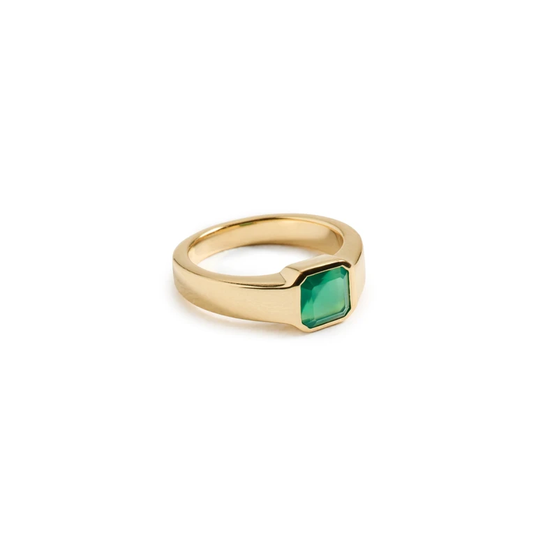 Emerald Pinky Signet Ring Emerald 4