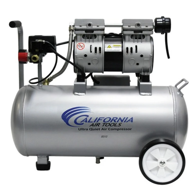 8010 1 HP 8 Gallon Ultra Quiet and Oil-Free Steel Tank Wheelbarrow Air Compressor