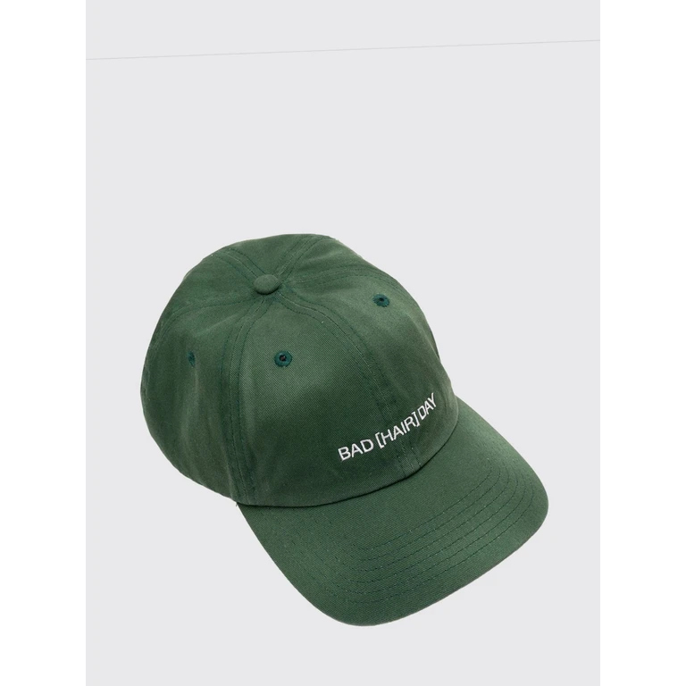 Cotton Baseball Cap With Slogan (CPCTU006FORESTGREEN‘BADHAIRDAY’CAP)