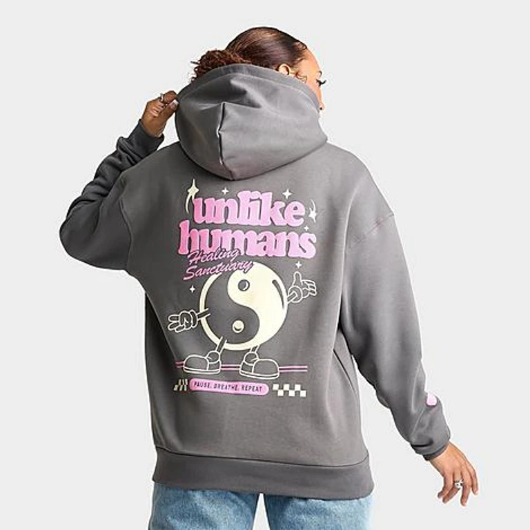 Women's Yin Yang Hoodie in Charcoal Size: XS