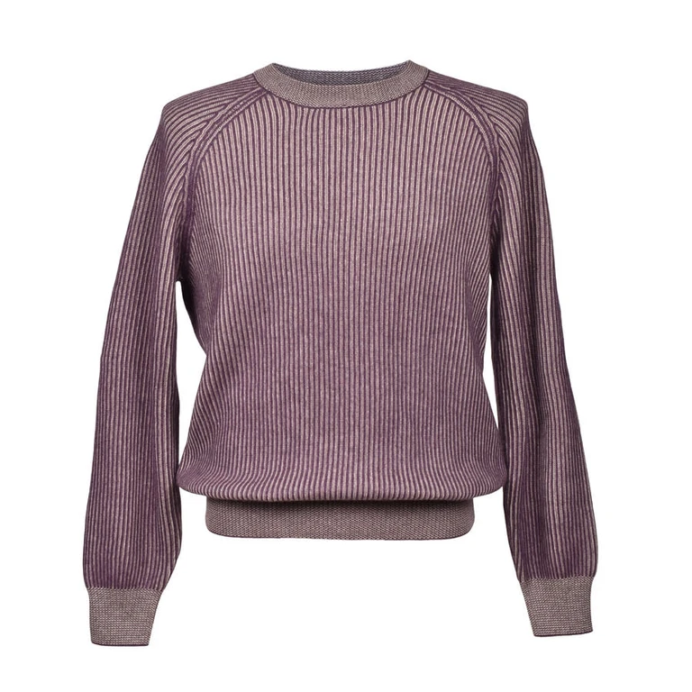 Purple Cashmere Crew Neck Sweater