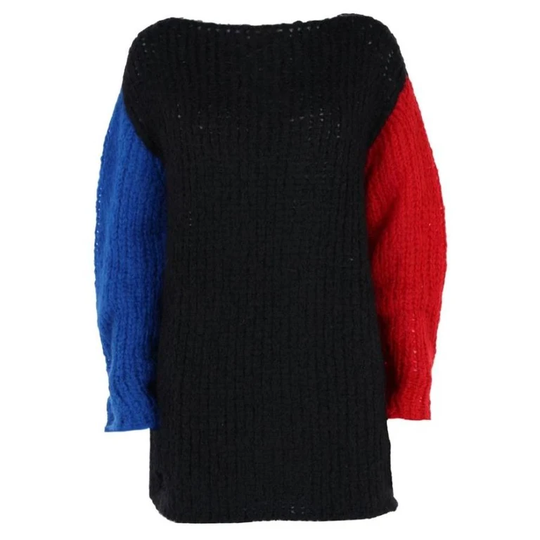 Colorblock Wool-Blend Knit Sweater