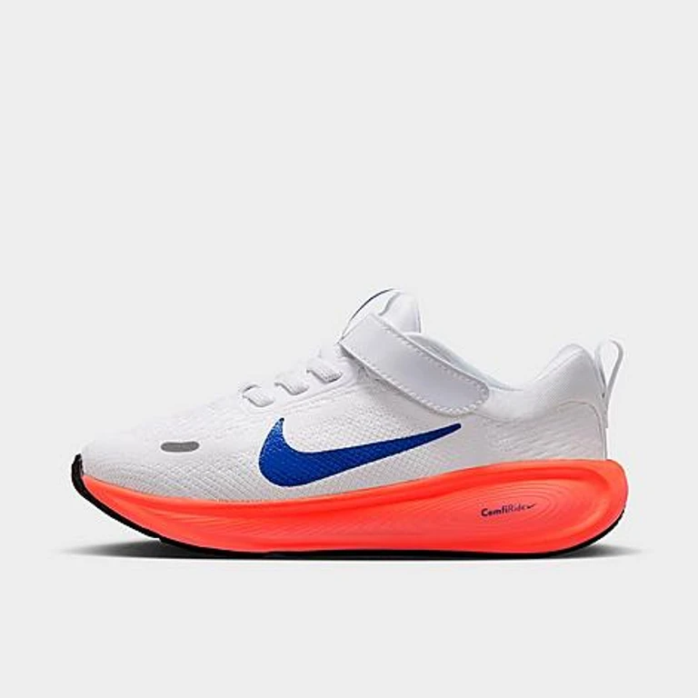 Nike Little Kids Stellar Ride Stretch Lace Running Shoes in White/Racer Blue/Atomic Pink Size: 1.0