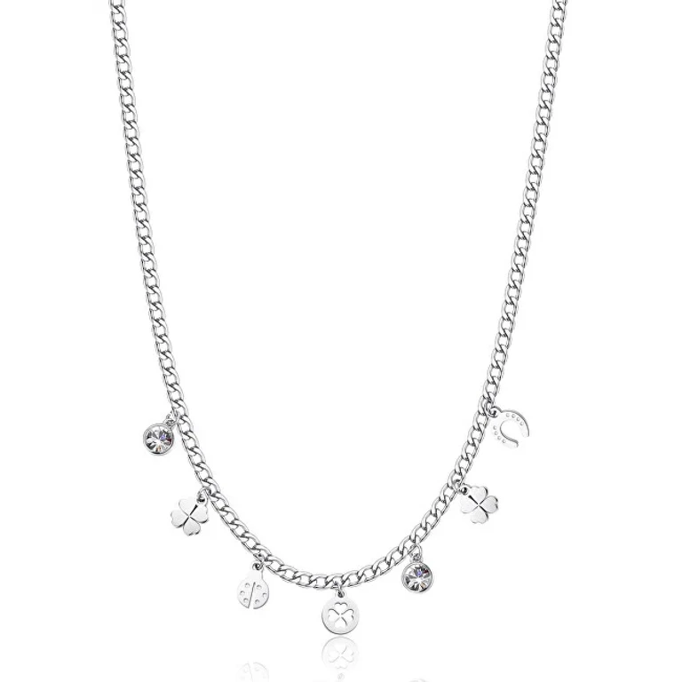 Steel Necklace With Lucky Message Ssg03