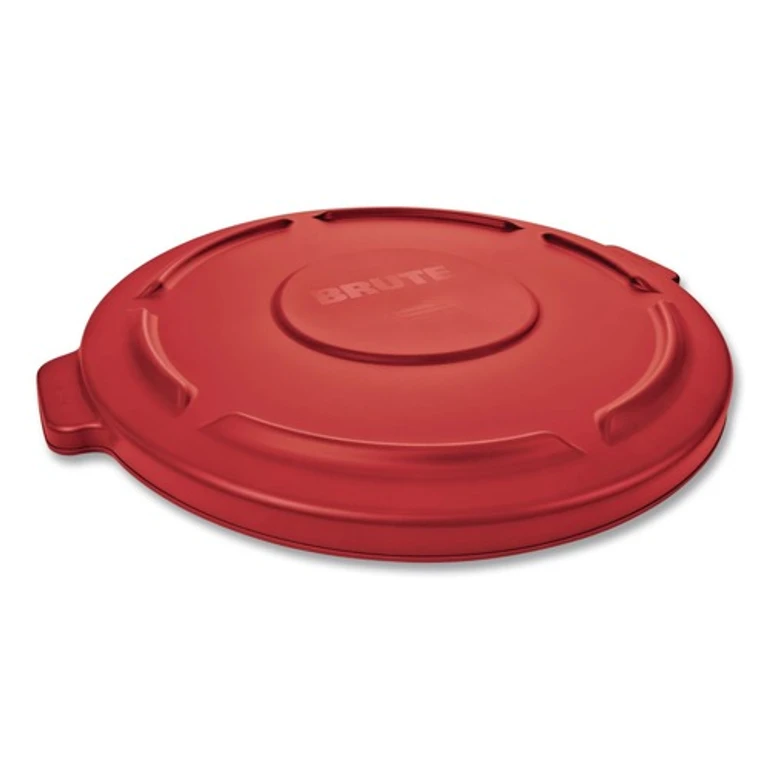 FG263100RED 22.25 in. BRUTE Self-Draining Flat Top Lids for 32 gal. Round BRUTE Containers - Red