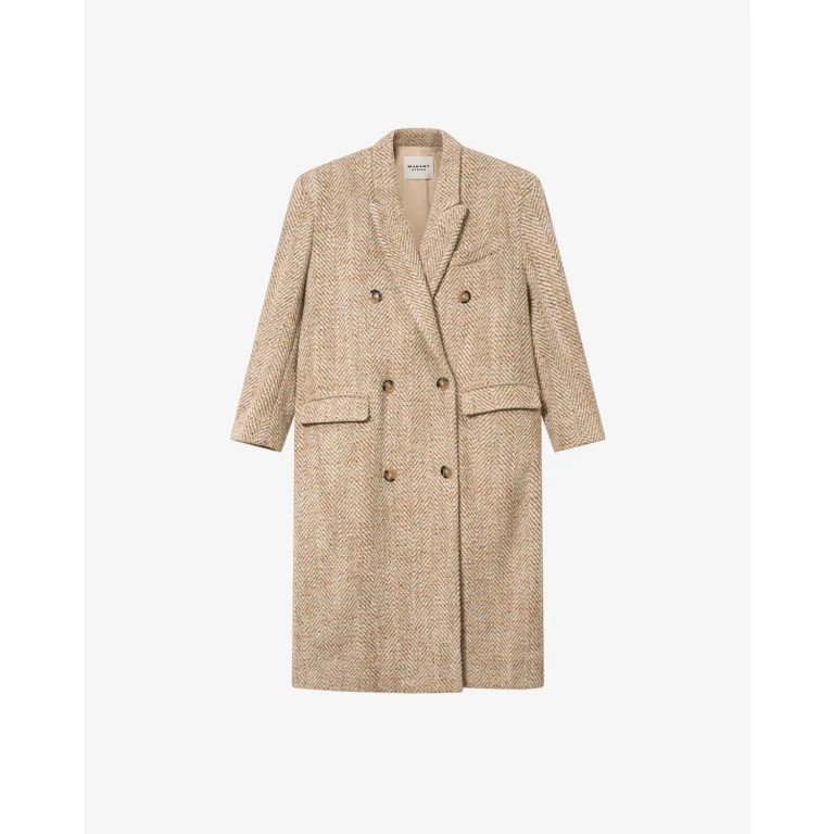 ISABEL MARANT ETOILE Pilda Long Double-Breasted Wool-Blend Coat (MA0566FAD3E02E90BE)