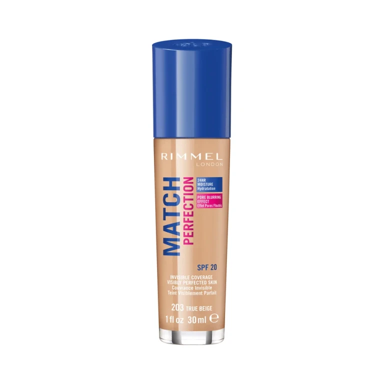 Foundation Rimmel London Match Perfection 24H SPF20 203 True Beige 30 ml