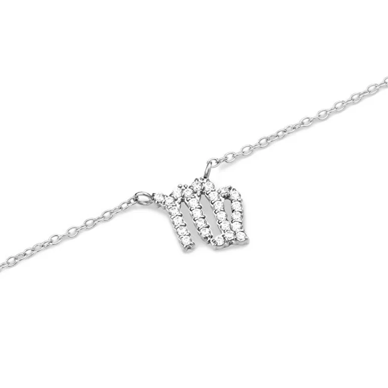 Charming Steel Necklace With Virgo Zodiac Sign In Crystal Dw00400948