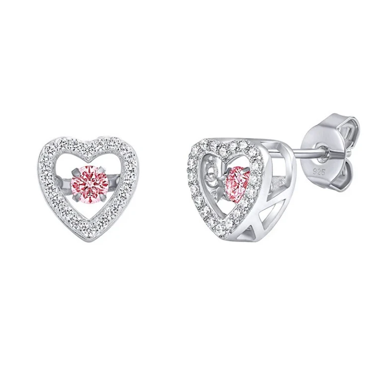 Silver Earrings Azalea With Dancing Pink Zirconia Brilliance Mw02035Ep