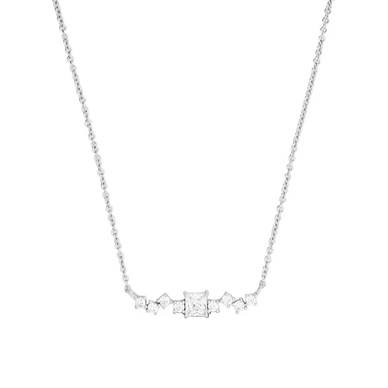 Sparkling Silver Necklace With Cubic Zirconia Classics Sc617