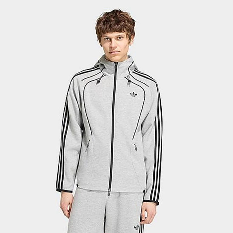 Men's Originals Spacer Teamgeist 26 Cutline Full-Zip Hoodie in Medium Grey Heather Size: XS