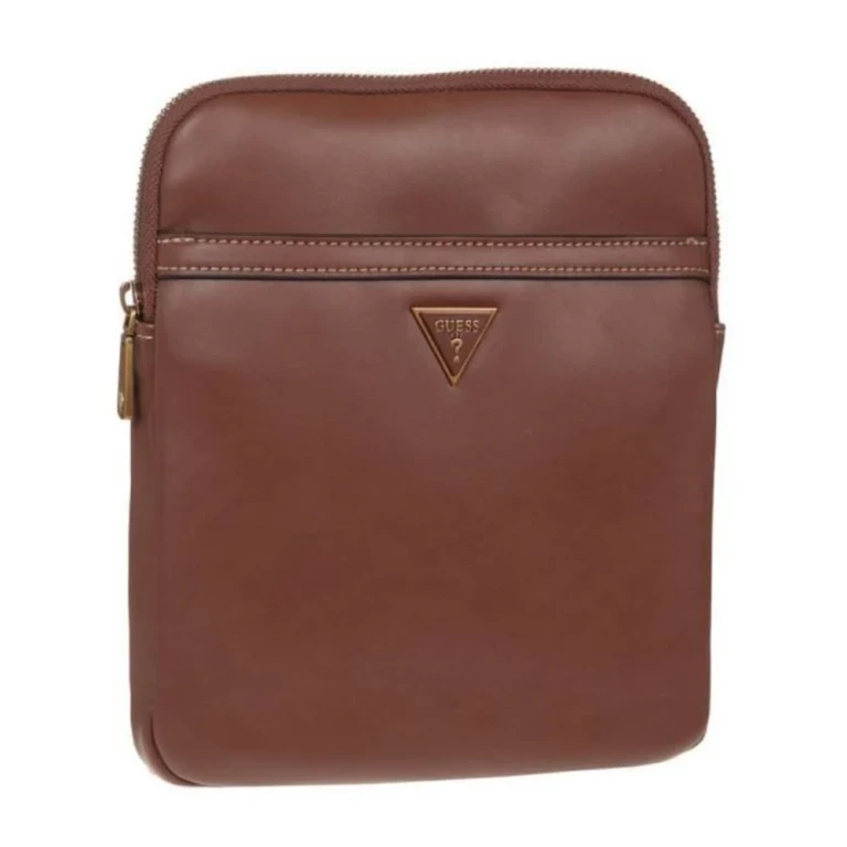 , Scala, synthetic leather, fabric bag, brown, HMSCALP2223BRO, for men, 20 x 22.5 x 2.5 cm