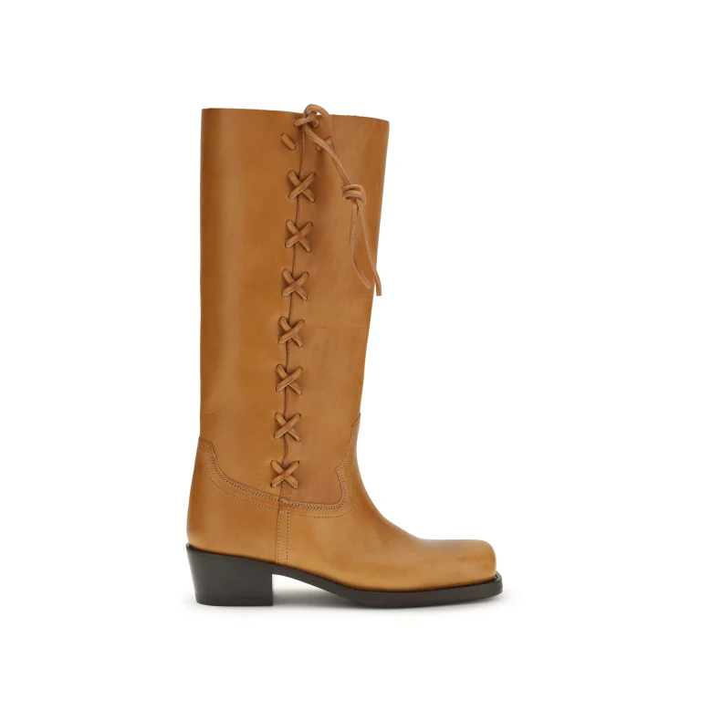 Boots Roxanne Tan Calf Leather