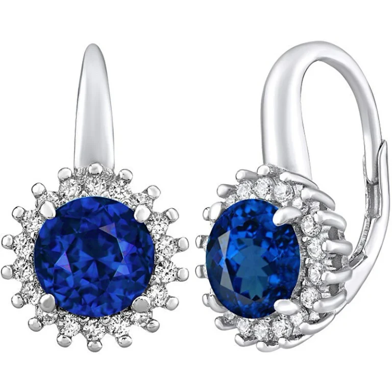 Adria Silver Earrings with Sapphire Lpse0754