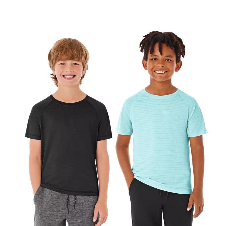 Boys 2Pk Active Top Black/Tqr XS 4/5:- Black/Turquoise - Online Only, XS 4/5