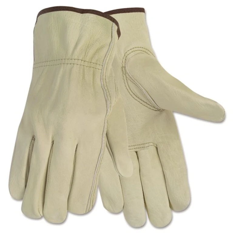 Economy Leather Driver Gloves - Medium, Beige (1-Pair)
