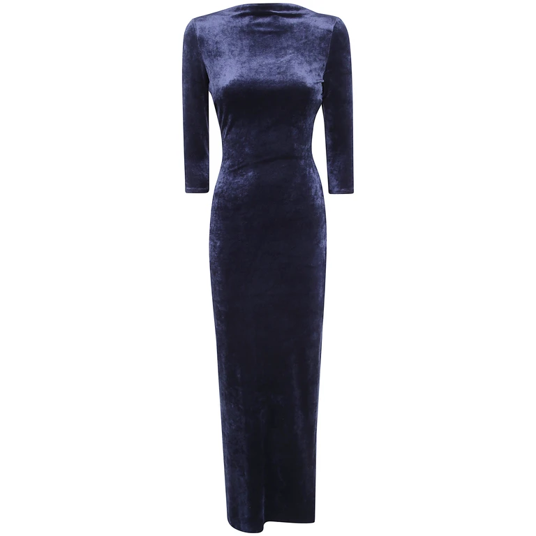 Dress Long Sleeve "Midi Round Neck Dress"