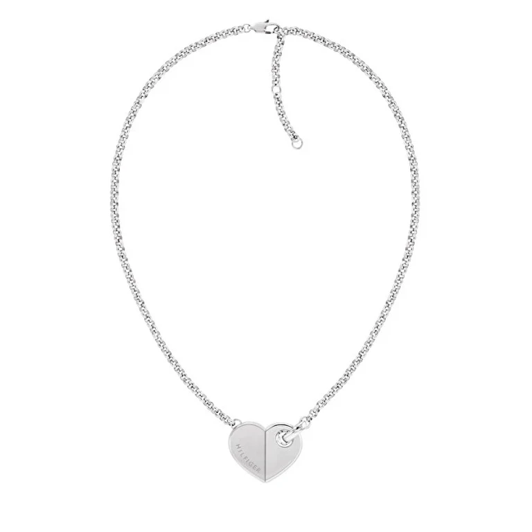 Bold Hearts Charming Steel Necklace 2780926