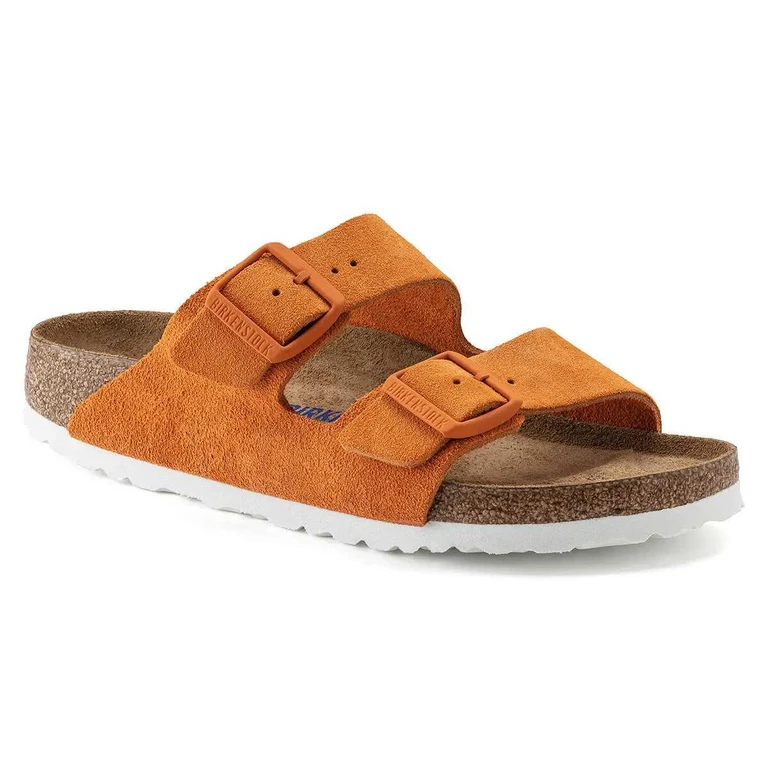 Arizona Soft Footbed Suede Leather Russet Orange Sandals