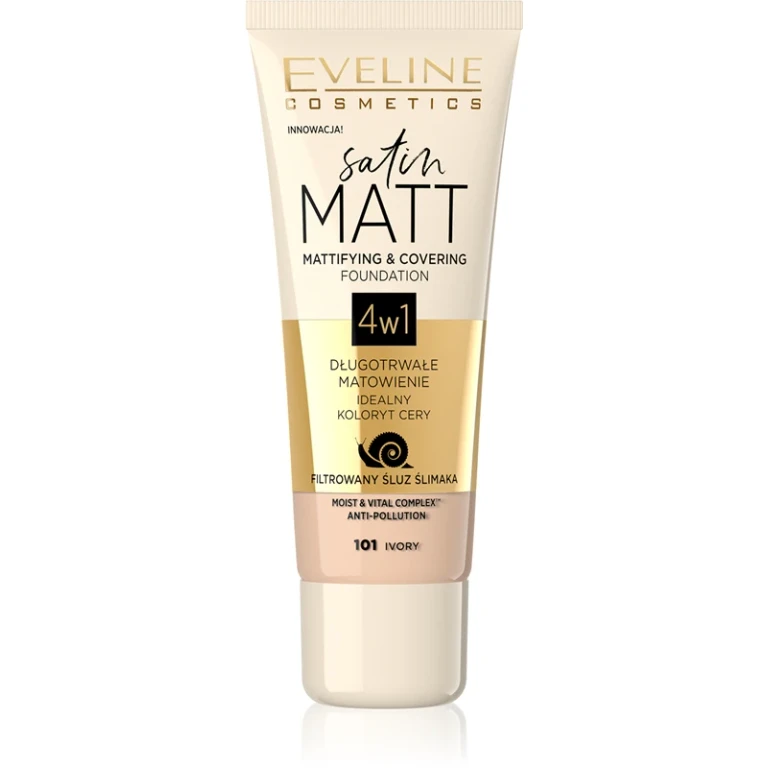 Satin Matt Mattifying and Covering Foundation 4in1 101 Ivory 30 ml