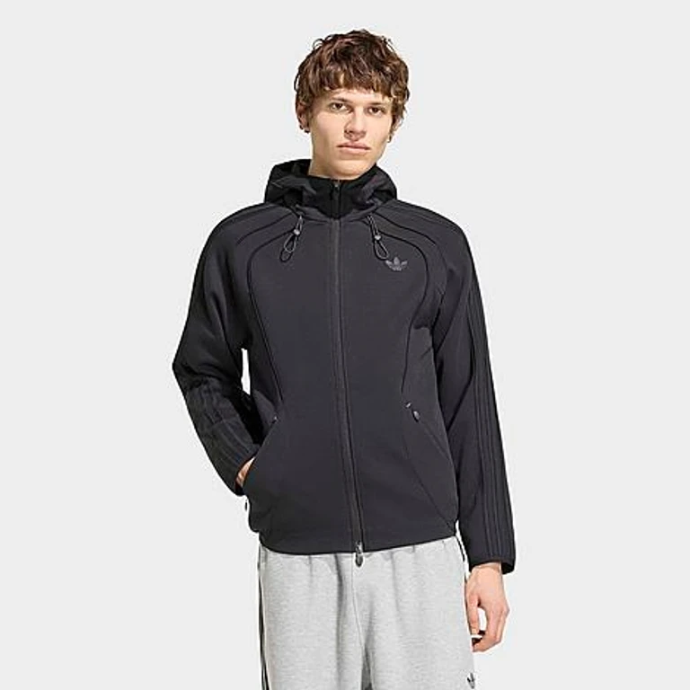 adidas Men's Originals Spacer Teamgeist 26 Cutline Full-Zip Hoodie in Black Size: XS