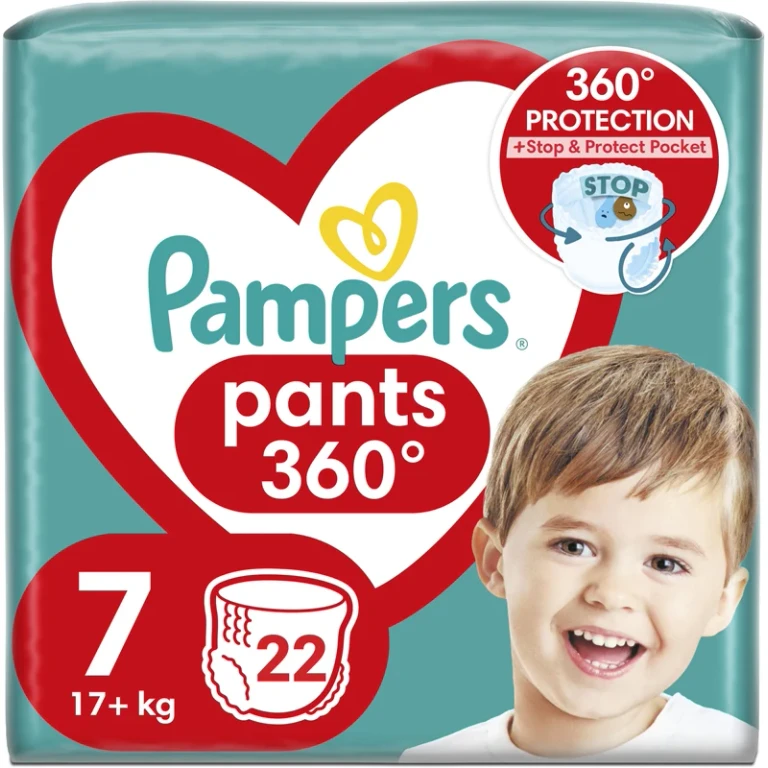Pants size 7 disposable pull-up diapers 17+ kg 22 pieces