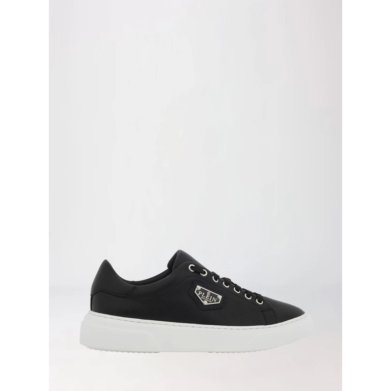 Iconic Low-Top Lace-Up Sneakers in Grained Leather with Logo (LAESUSC1049PLE010N02)