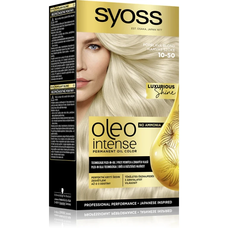 Oleo Intense permanent hair dye with oil color 10-50 Light ash blonde