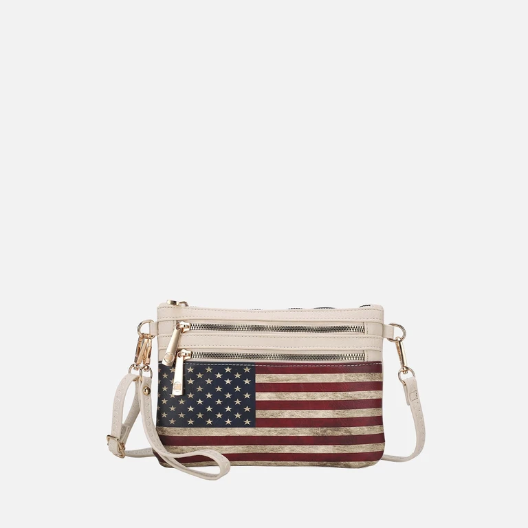 by Mia K. - Alisson Printed Flag Crossbody Bag